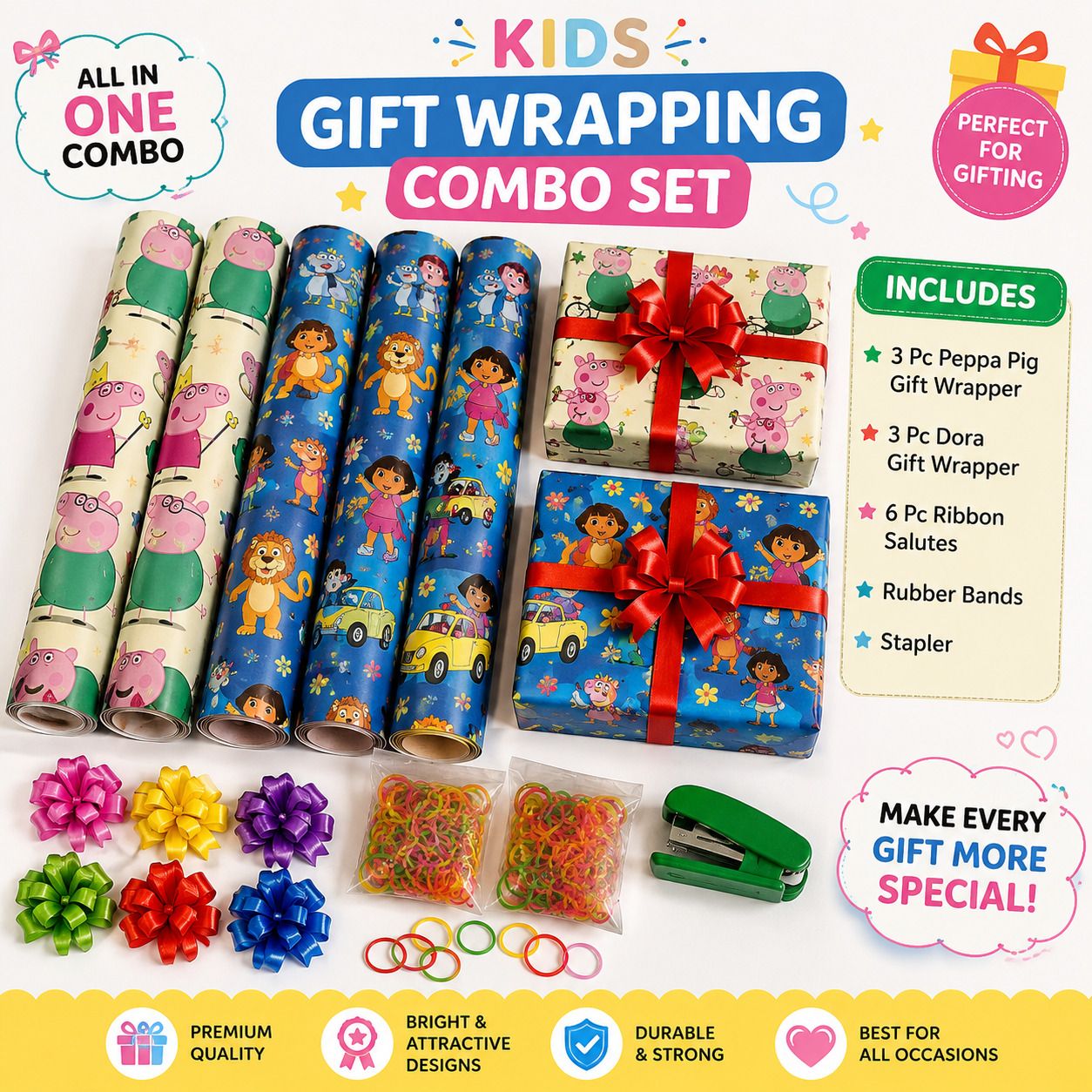 nexstylo Wrap_gift Peppa Pig, Dora, Cartoon Paper, Plastic, Rubber, Stainless steel Gift Wrapper-picture-38