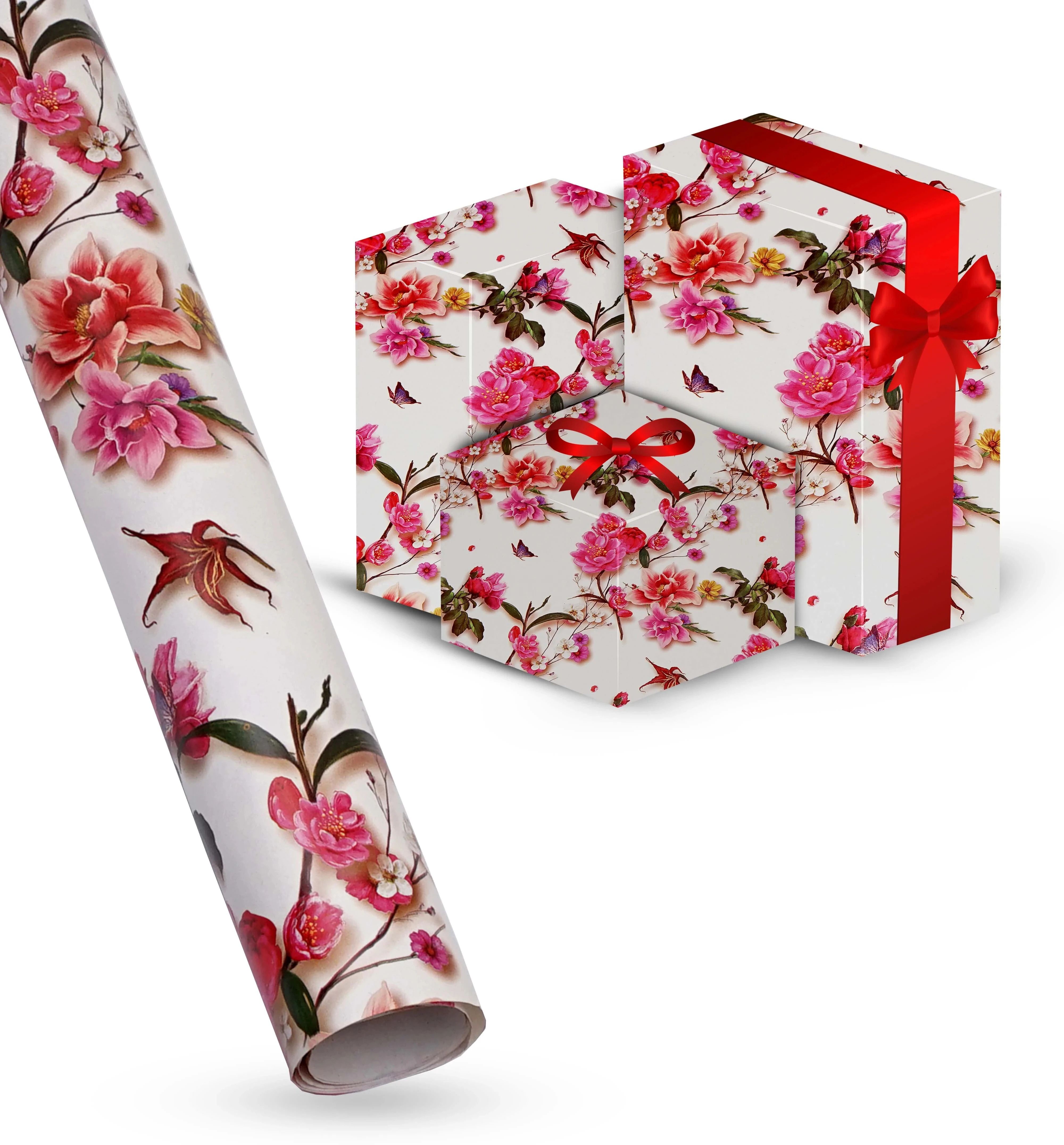 kosy Red Belpatti Gift Wrapping Paper Sheet | 75*50cm Pack of 25 Pcs | Best for Birthday, Home Decor & Gifts Packing. Paper Gift Wrapper-picture-13