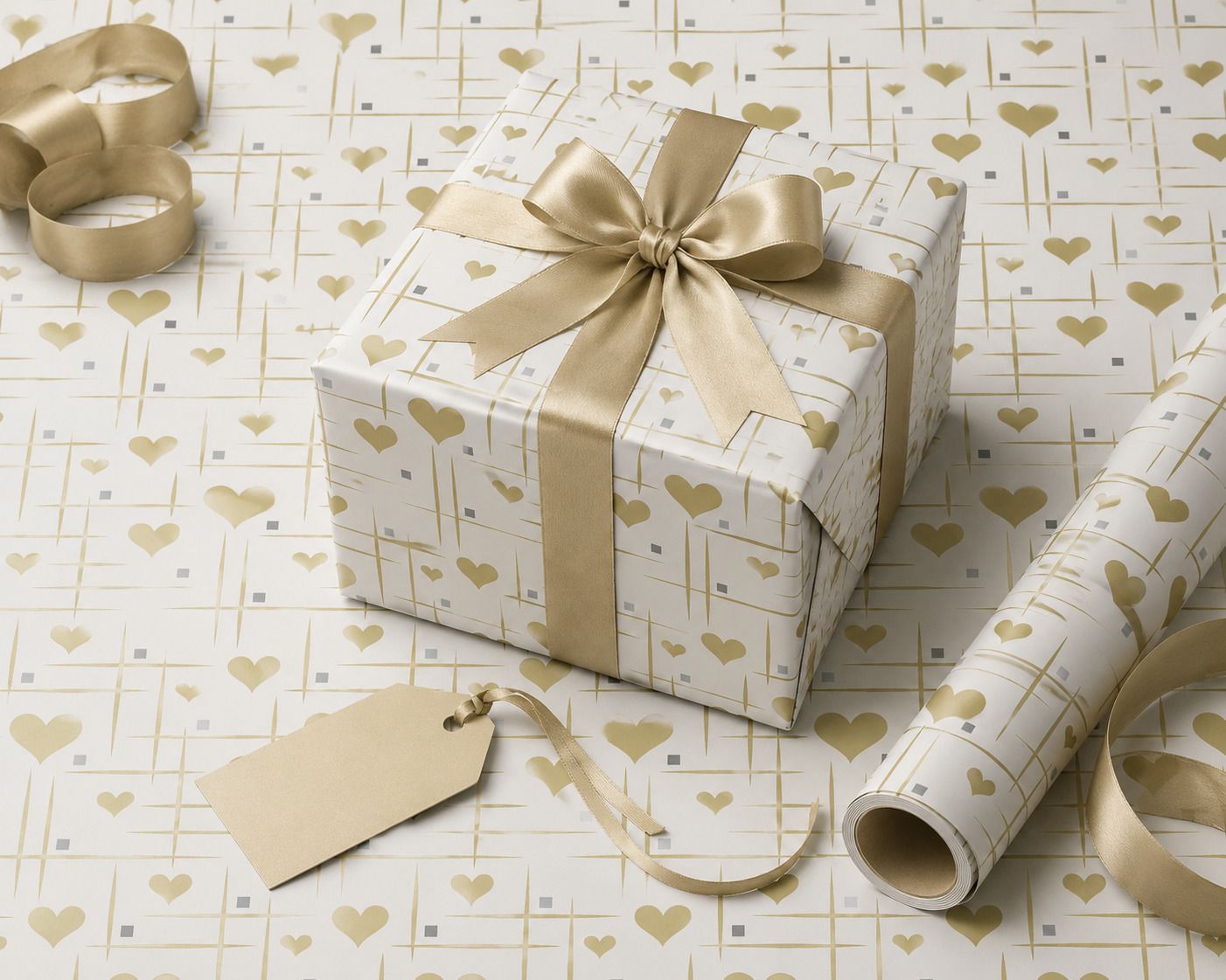 giftcovery Gift Wrapper Gift Paper sheet Hearts Paper Gift Wrapper Gold Heart 19X26 Inch Paper Gift Wrapper-picture-14