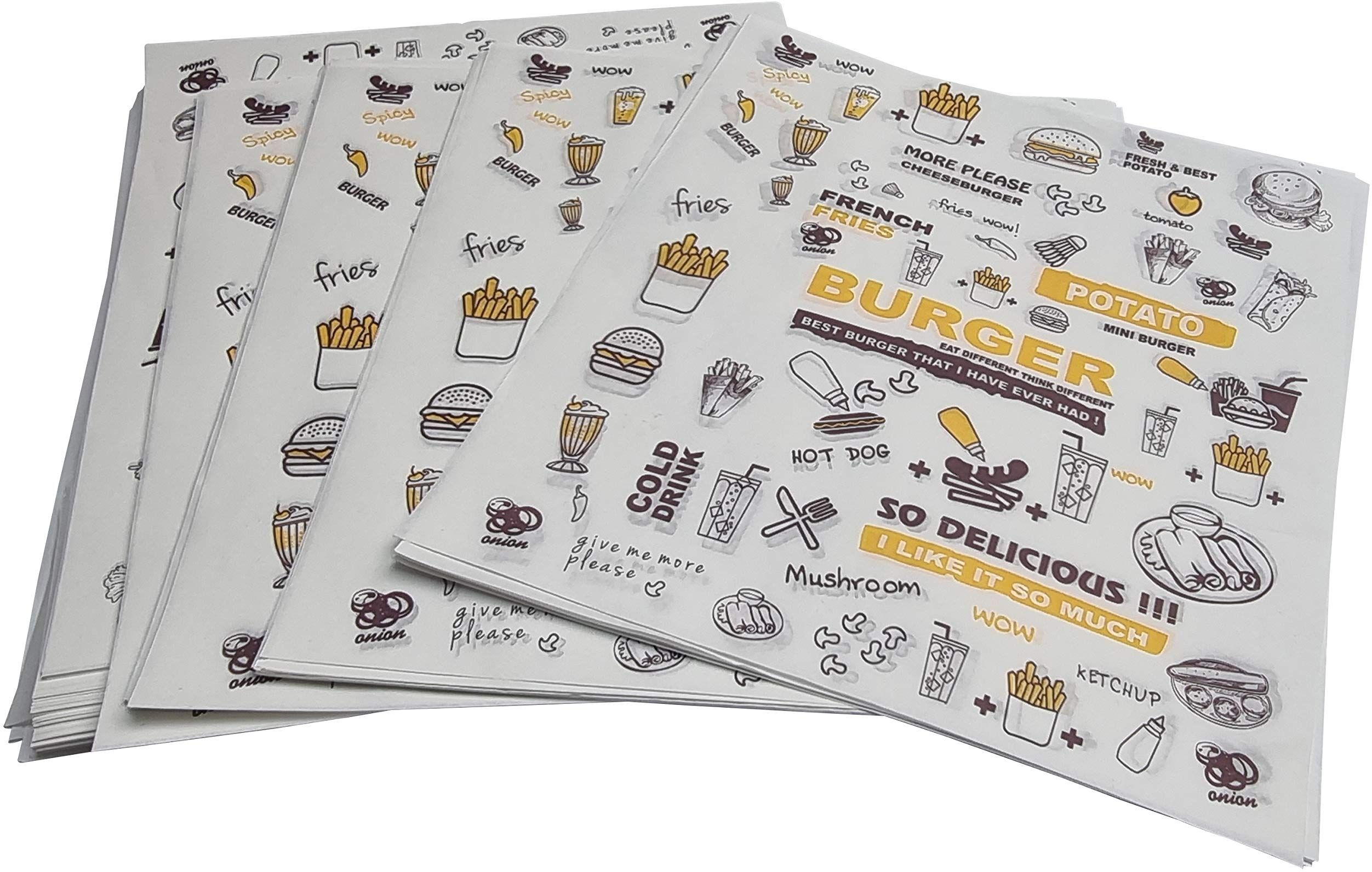 yubirth Food Wrapping Paper Sheets | Junk Fast Food Print Design(50 Sheets) Wrapping paper Paper Gift Wrapper-picture-21