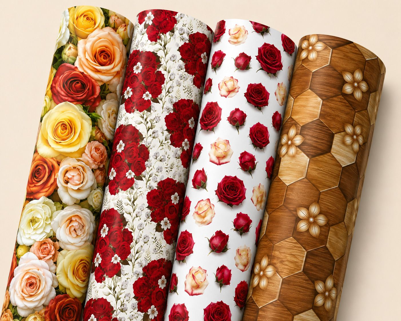 giftcovery Pack of 20 Sheets Gift Wrapping Paper Flower Paper, Velentine's Gift Wrapper Gift Wrapper-picture-3