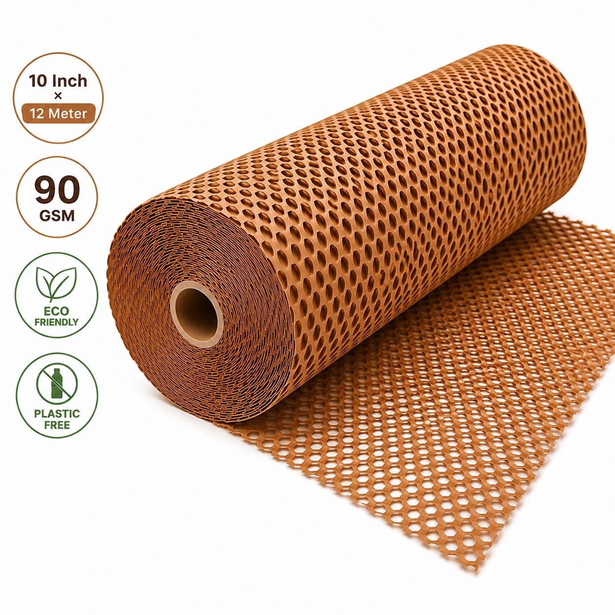 honeyterra Honeycomb Kraft Paper Wrap Roll 10In x 12M | 90 GSM Eco-Friendly Packing Paper NA Kraft Gift Wrapper-picture-43
