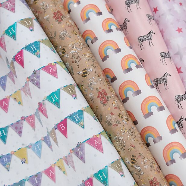 Printed Gift Wrapping Paper Roll Pack of 5 - 2 Meter Roll (27.5 x 79 Inches) Paper Gift Wrapper-image-45