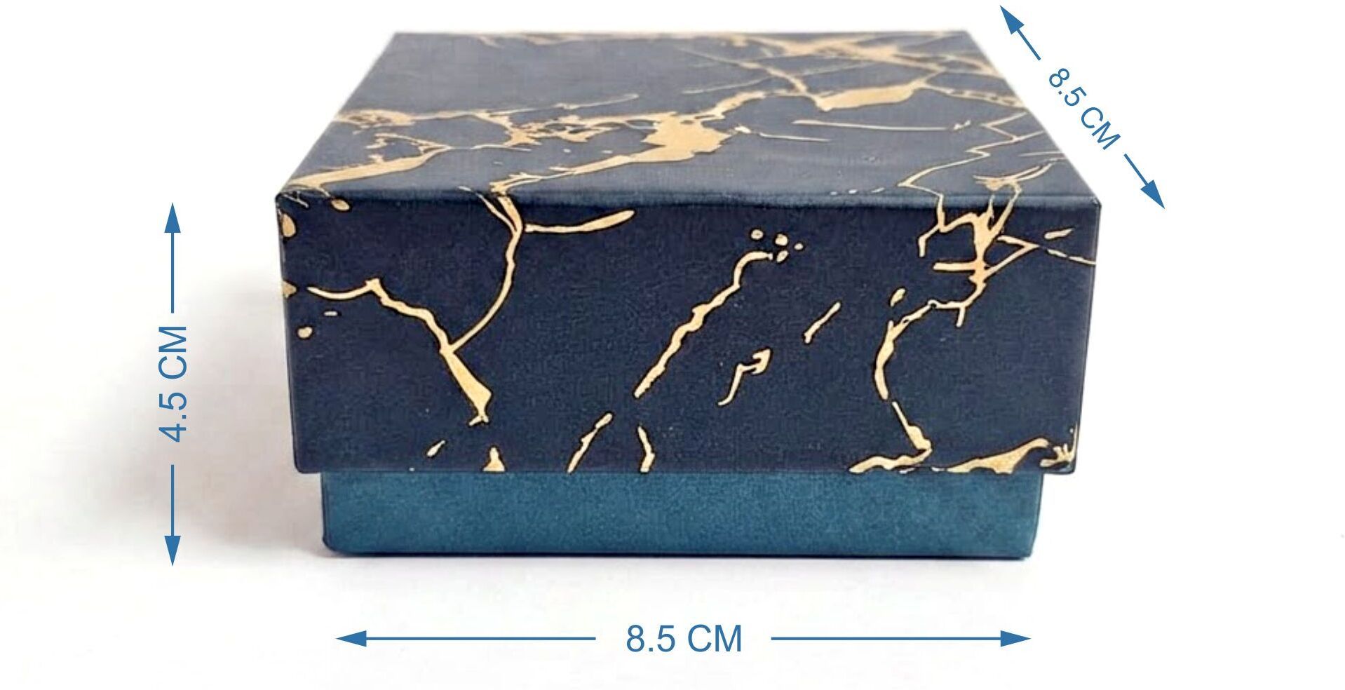 dabbadabbi Luxury Teal Marble Print Rigid Gift Box with Gold Vein Design 8.5 x 8.5 x 4.5cm Rigid paperboard Gift Wrapper-picture-47