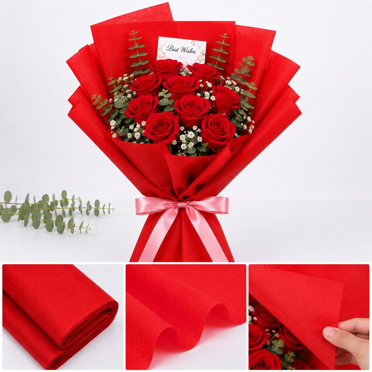nonwoven red Paper Gift Wrapper-image-36