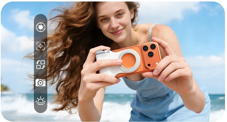 Wifton Magnetic Camera Grip Handle with Bluetooth Clicker for iPhone & Android 2 Axis Gimbal for Mobile-picture-24