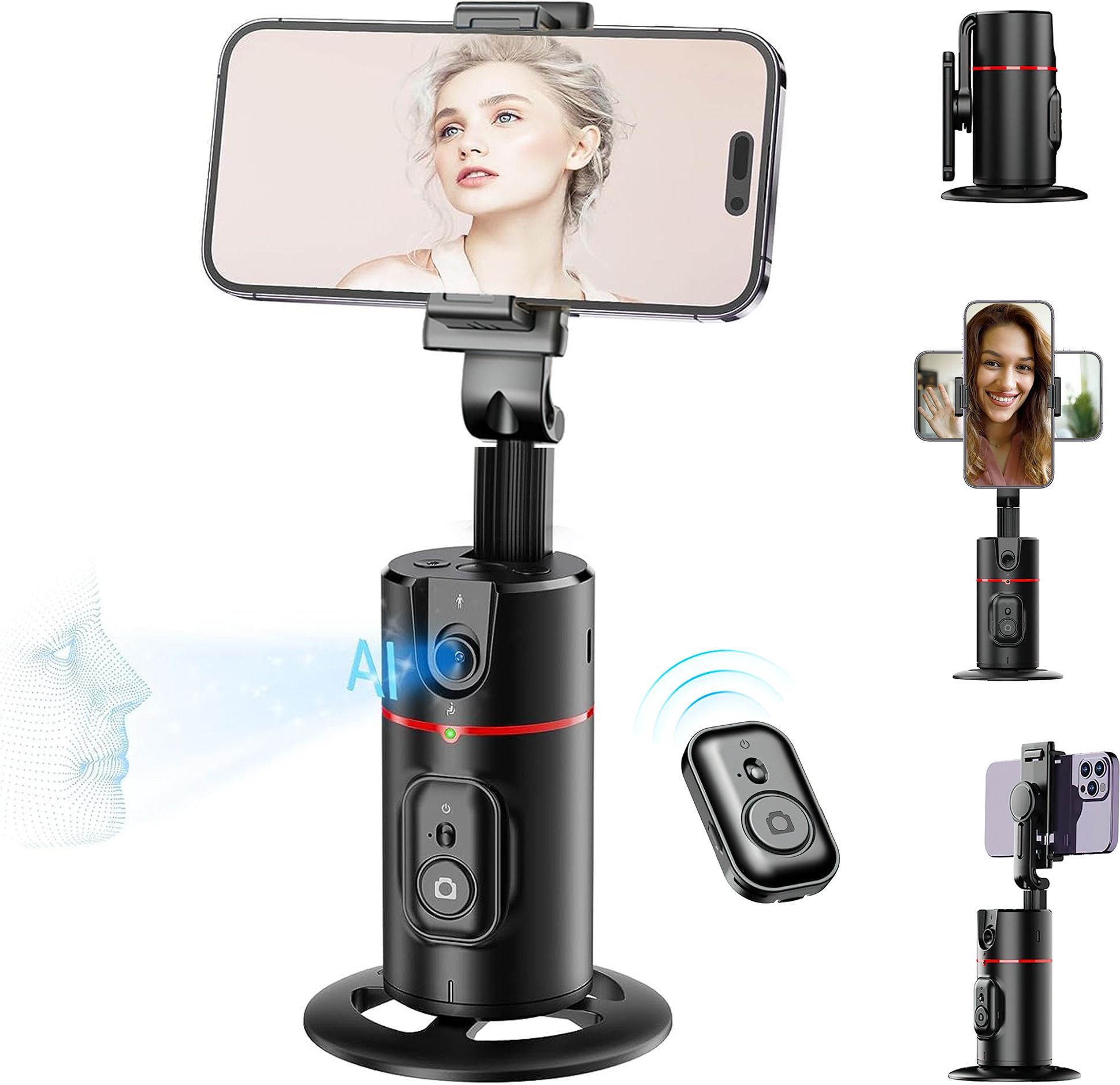 VUSTICA Auto Face Tracking Tripod Camera Stand Smart Video Shooting Holder Selfie Stick Single Gimbal for Mobile-image-2
