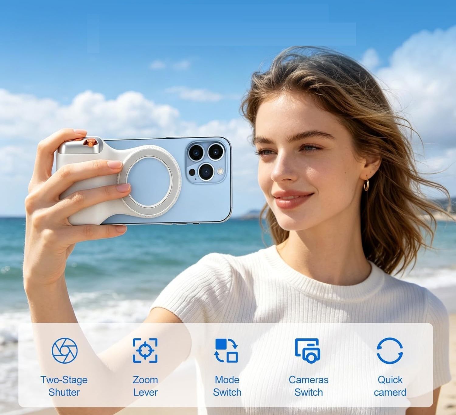 Wifton Universal Magnetic Smartphone Camera Grip with Bluetooth Shutter Button 2 Axis Gimbal for Mobile-picture-18