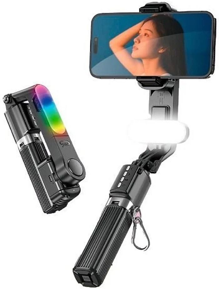 FITRIC Q35 RGB Light Anti Shake Selfie Stick Tripod with Bluetooth Remote and Gimbal 4K 2 Axis Gimbal for Mobile-image-21