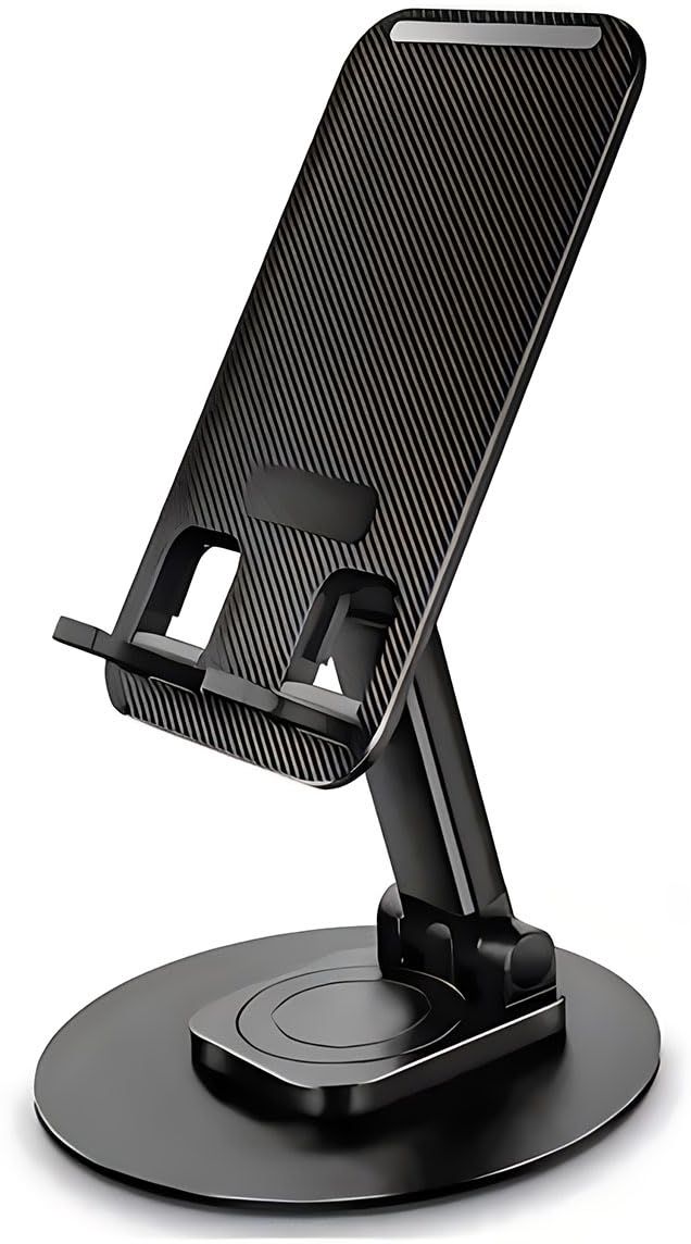 WHISTLE9 Foldable Mobile Stand Holder - Angle & Height Adjustable Desk Cell Phone Holder Anti-Slip Compatible with Smartphones Single Gimbal for Mobile-picture-19