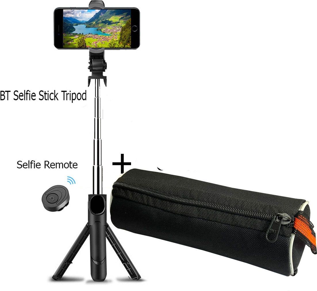 POZUB 3in1 Multifunctional Extendable Bluetooth Selfie Stick Tripod Monopod+Carry Bag Single Gimbal for Mobile-image-16