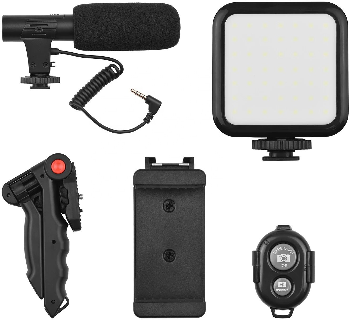 CHG Outdoor Home LED Light Wireless Remote Microphone Multifunctional Tripod Camera 2 Axis Gimbal for Camera, Mobile image 1