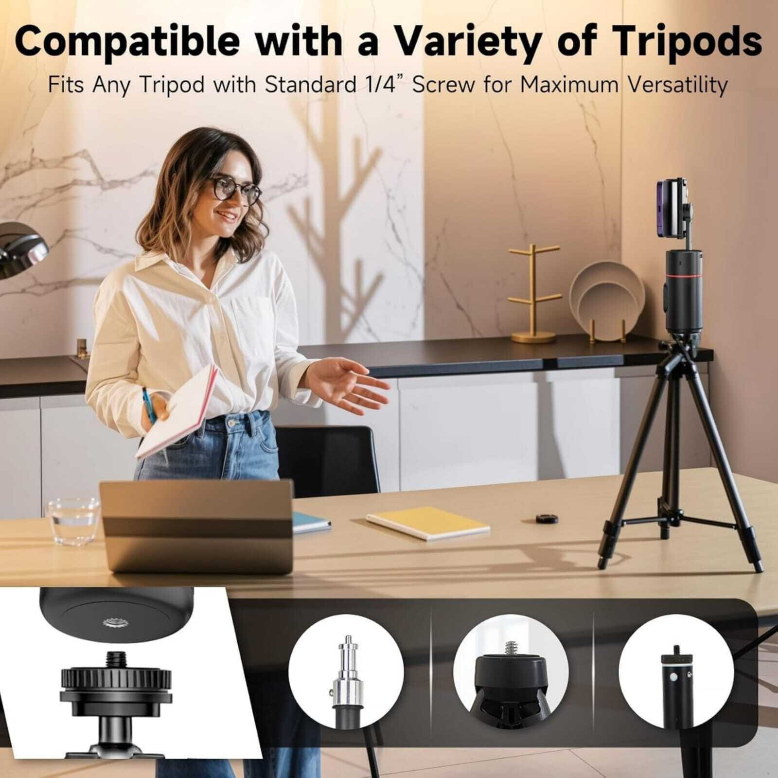 EVAAENTERPRISES Black P02 Stabilizer (Extension bar and Auto Face Tracker) 2 Axis Gimbal for Mobile, Camera image 1