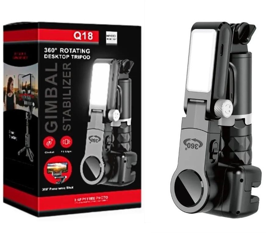 MAFAI Q18 Gimbal Stabilizer with Extendable Selfie Stick Tripod, Fill Light & 360° 3 Axis Gimbal for Camera, Mobile-image-35