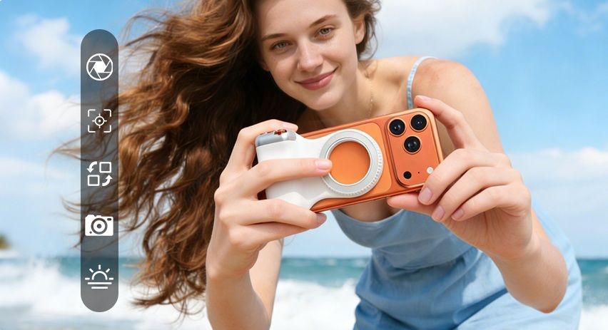 Wifton Professional Magnetic Phone Camera Grip with Wireless Bluetooth Remote 2 Axis Gimbal for Mobile-picture-10