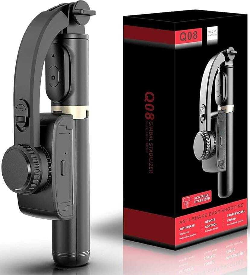 Jaggo Lal Modern new Q08 Gimbal - Black Design 3 Axis Gimbal for Mobile, Camera image 1
