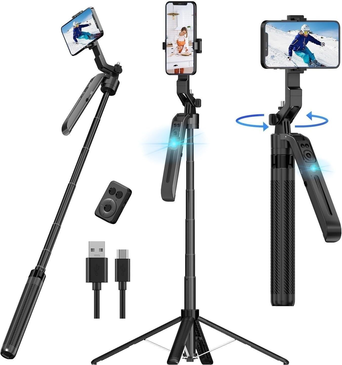 A CONNECT Z Handheld Video Stabilizer Gimbal 3 Axis Gimbal for Mobile-image-17