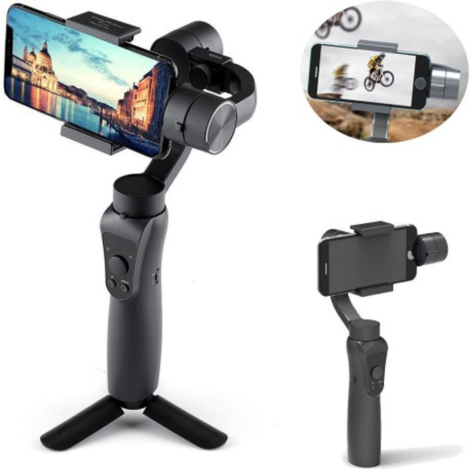 IMMUTABLE 3-Axis Smartphone Gimbal Stabilizer with AI Face Tracking GV12 3 Axis Gimbal for Mobile-image-35