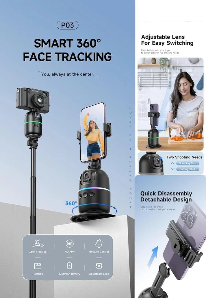 A CONNECT Z Gimbal Stabilizer with Stable Grip Design 3 Axis Gimbal for Mobile-image-15