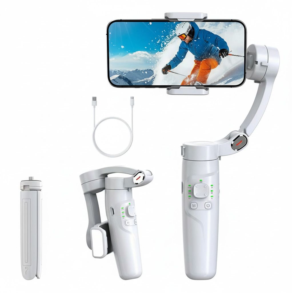 Fitpro M1 Anti Shake Foldable 3 Axis Smartphone Gimbal Stabilizer Support Face Tracking 3 Axis Gimbal for Mobile