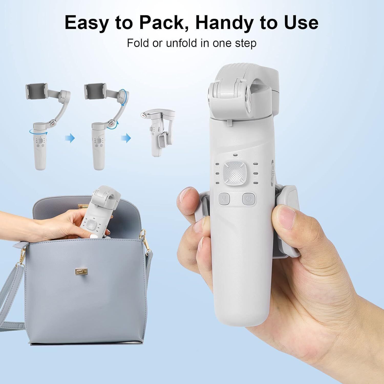 Smartnest M1 3-Axis Gimbal Stabilizer|AI Face Tracking, Smooth Video,Foldable G-22 3 Axis Gimbal for Mobile-image-33