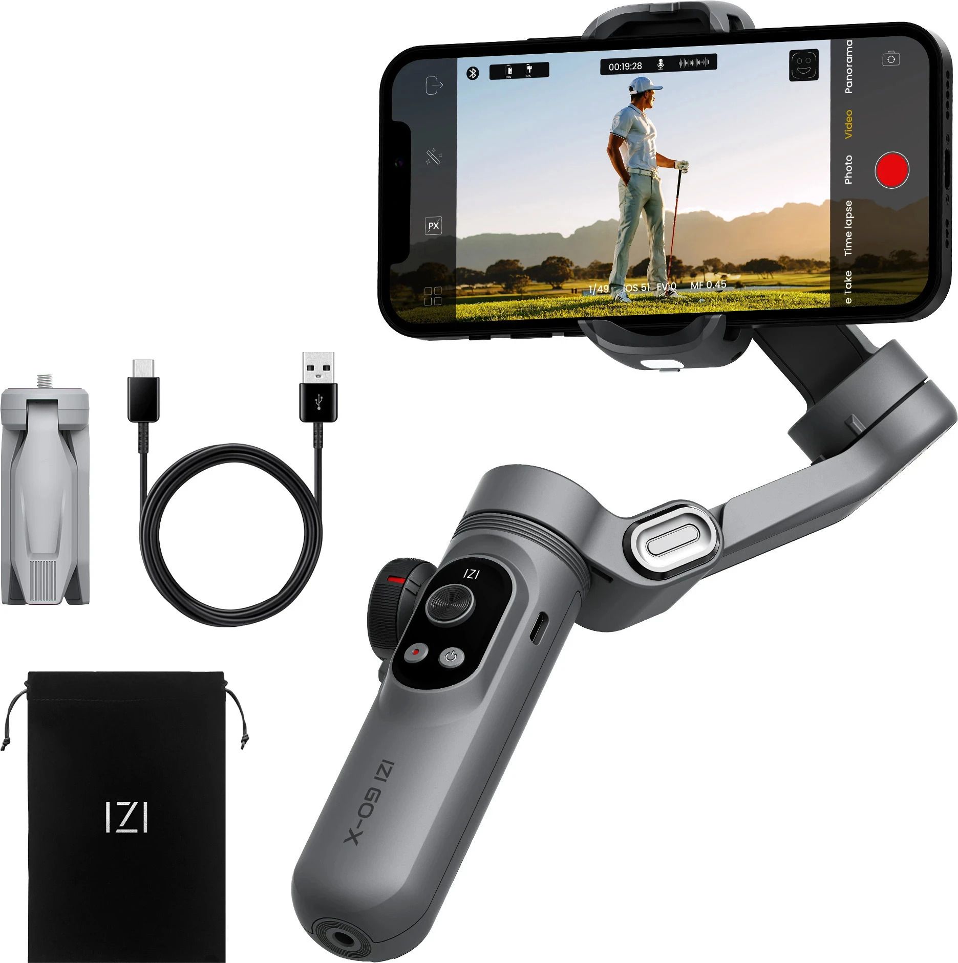 IZI GO-X Smartphone Gimbal Stabilizer With OLED Display & Wireless Charging Pad 3 Axis Gimbal for Mobile-image-43