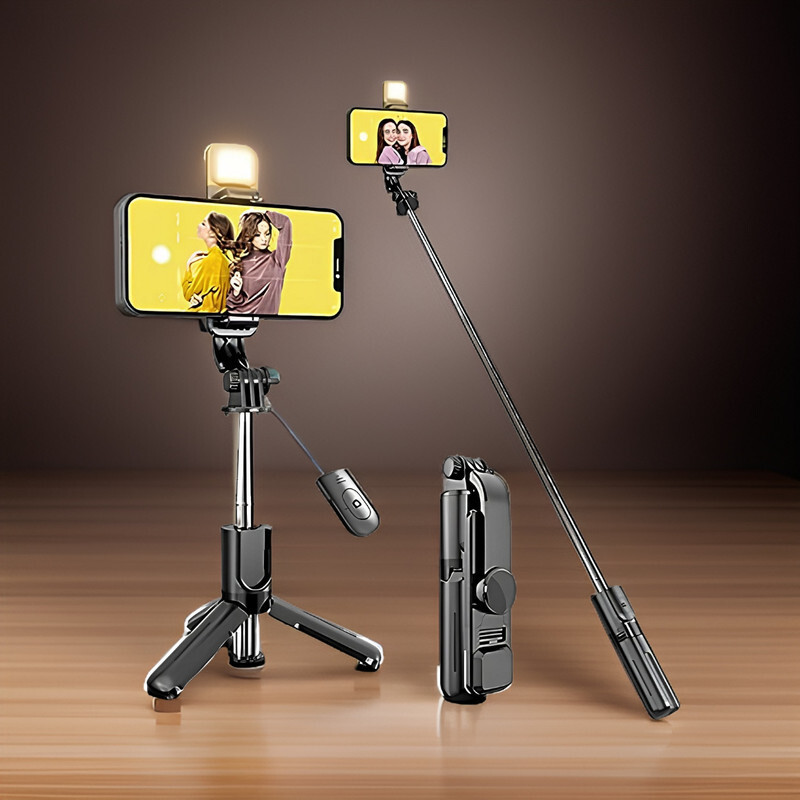 Clairbell EO6_R1S Bluetooth Selfie Sticks with Remote and Selfie Light Single Gimbal for Mobile image 1