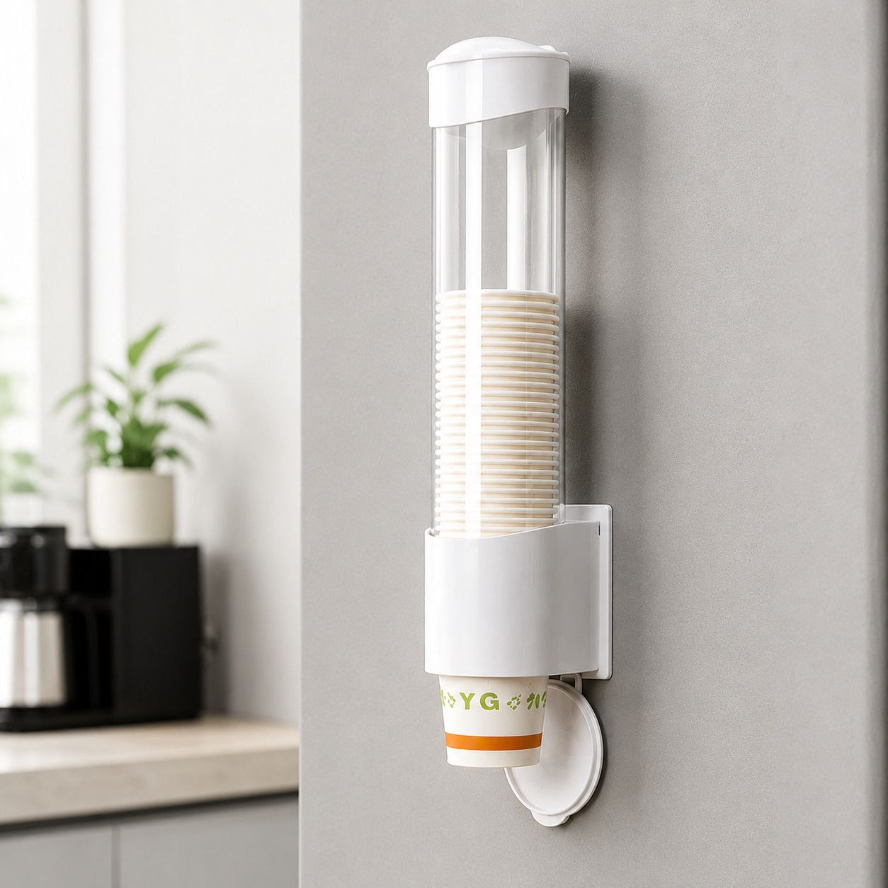 zinley Paper Cup Dispenser Wall Mounted Glass Holder for Disposable Drinking Water Cup Plastic Glass Holder-picture-7