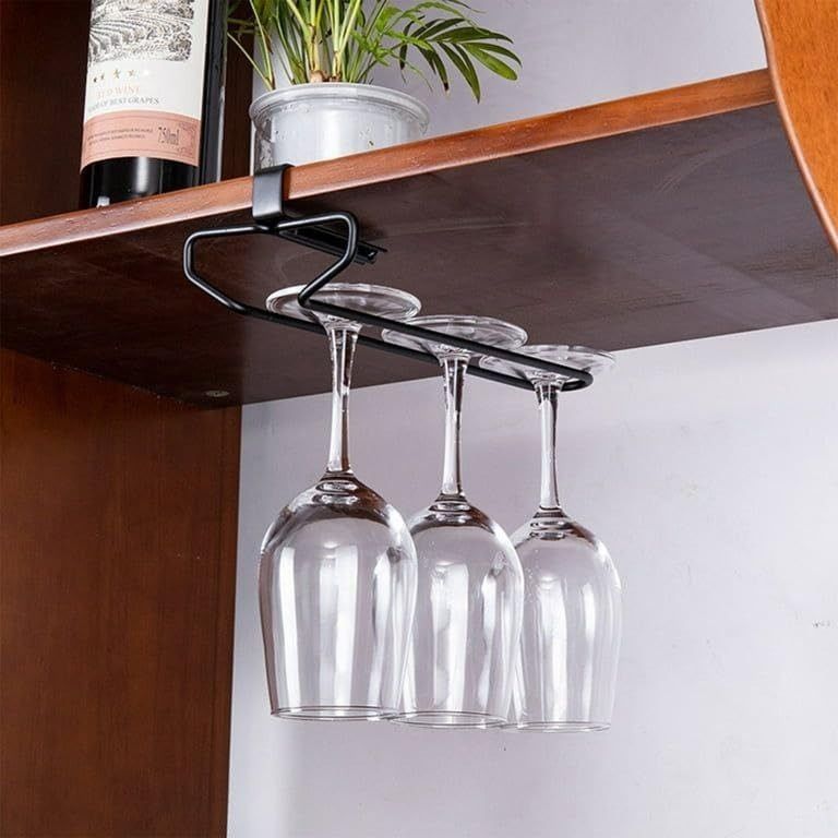 Glass Holder Rack Under Cabinet Glasses Stemware Hanger Metal Organizerfor Bar Iron Glass Holder, Wine Rack, Iron Holder, Dish Drainer, Utility Rack-image-40