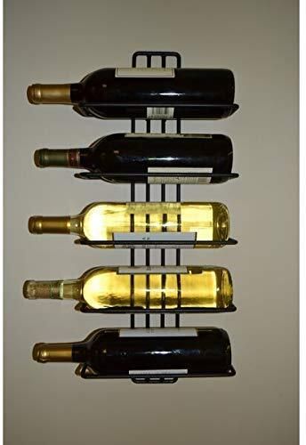 2980 Wall Mounted 5 Bottle Wine Rack - Wine Bottle Storage Shelf Iron Glass Holder-image-14