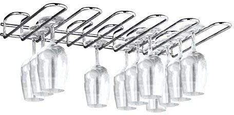 31051 Chrome 5 Row Under Cupboard Counter Wall Mounted Glass Rack Iron Glass Holder-image-17