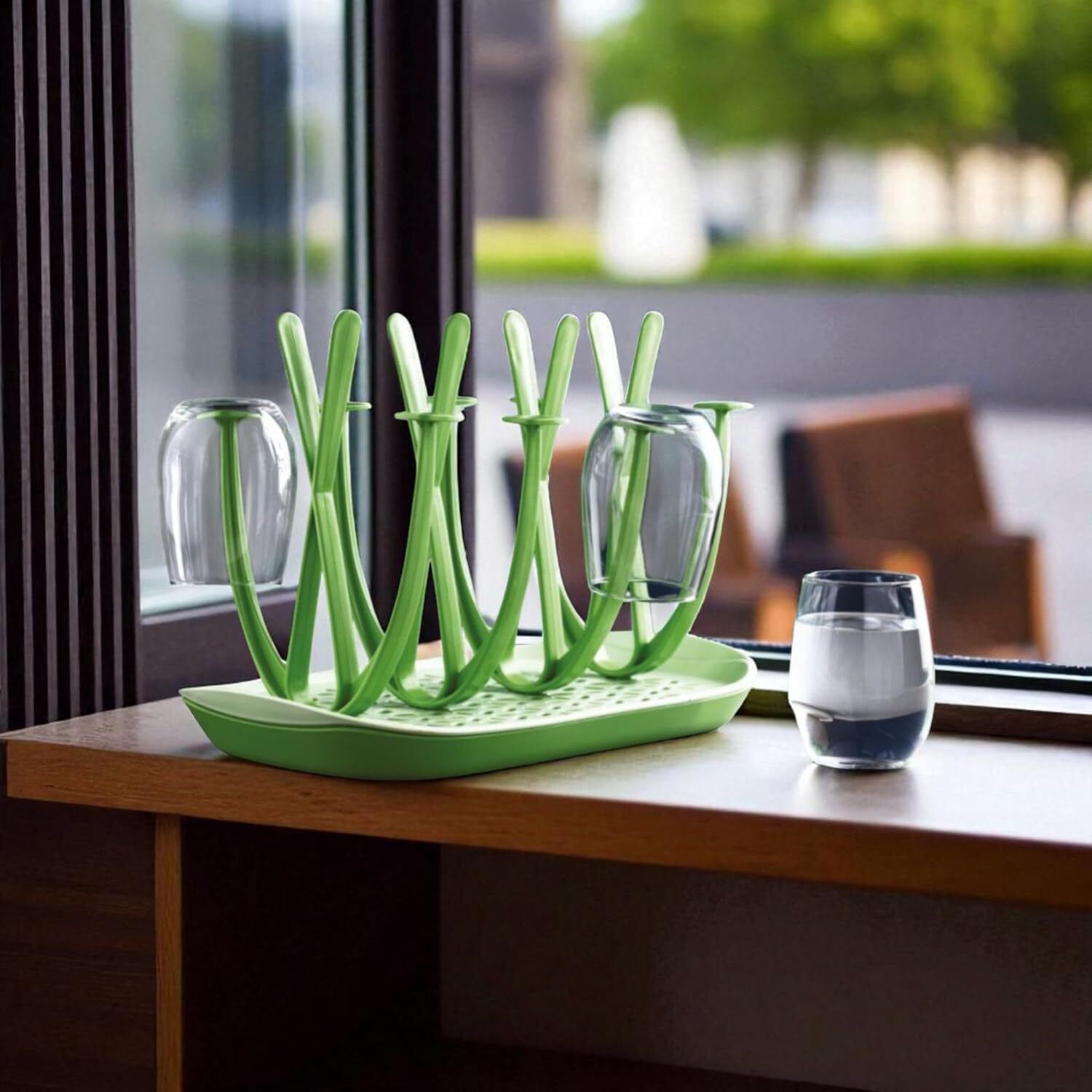 Cup Holder Stand – Durable Kitchen Organizer with Detachable Drip Tray Plastic Glass Holder-image-26