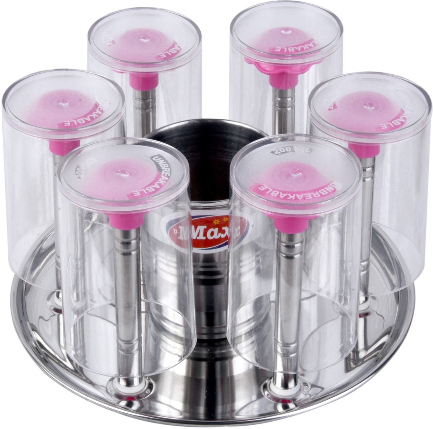 Stainless Steel Glass and Spoon Holder Stand with Spoon Cutlery Organizer (Pink) Stainless Steel Glass Holder-image-5