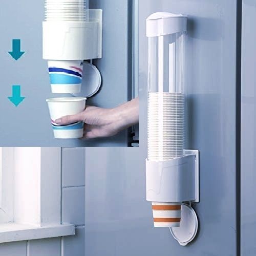 Paper Cup Dispenser Holder Wall Mounted Plastic Drinking Water Cup Dispenser- Plastic Glass Holder