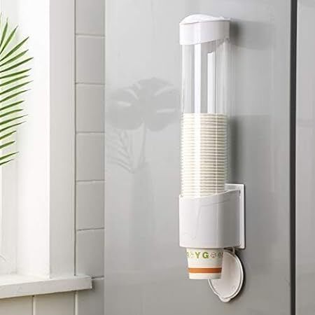 Paper Cup Dispenser Holder Wall Mounted Plastic Drinking Water Cup Dispenser Plastic Glass Holder-image-3