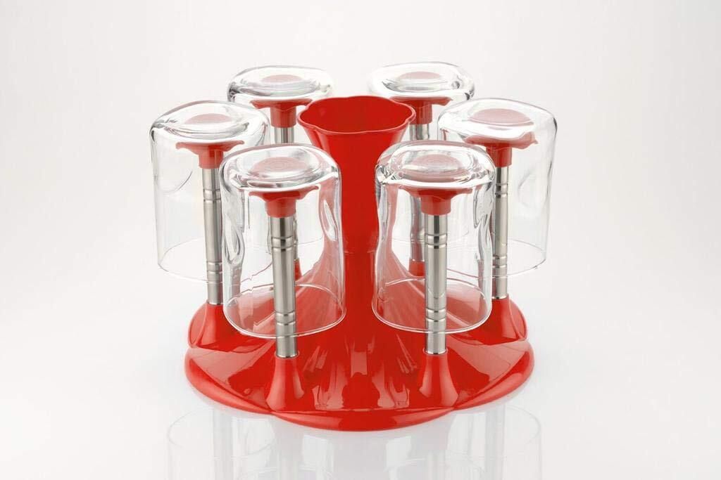 Deluxe Glass Stand Red Plastic Glass Holder-image-21