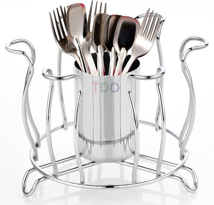 tdo Steel Glass and Spoon Organiser for Glasses and Cutlery Glasses Stand kamal Steel Glass Holder-picture-15