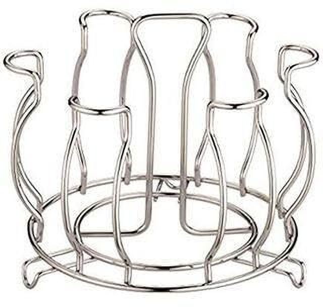 6-Slot Glass Stand | Rust-Proof Glass Holder for Kitchen & Dining Table (Silver) Stainless Steel Glass Holder-image-25