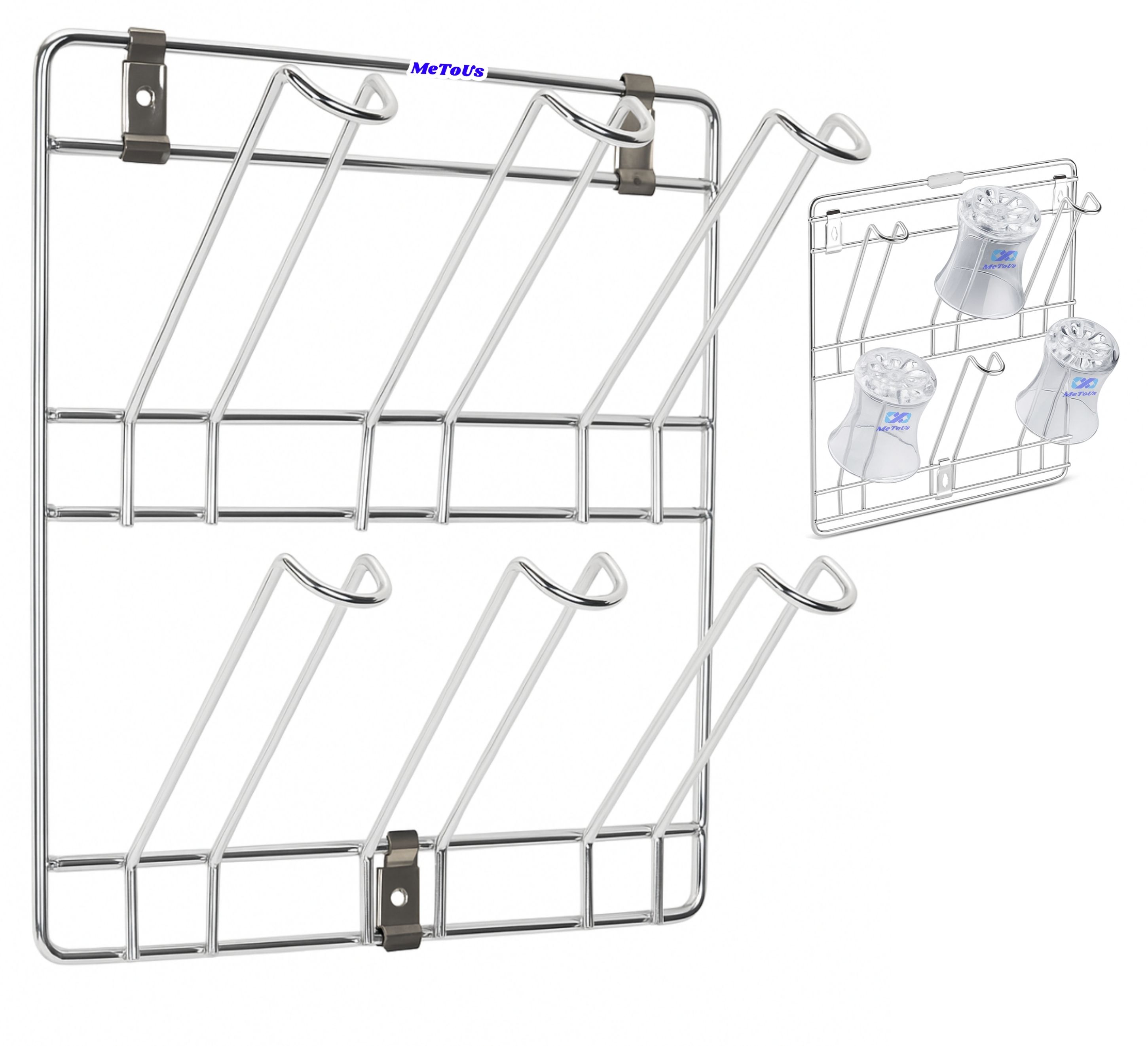 Wall Mounted Glass Stand | Elegant Kitchen Glass Holder & Tumbler Organizer Stainless Steel Utility Rack-image-37