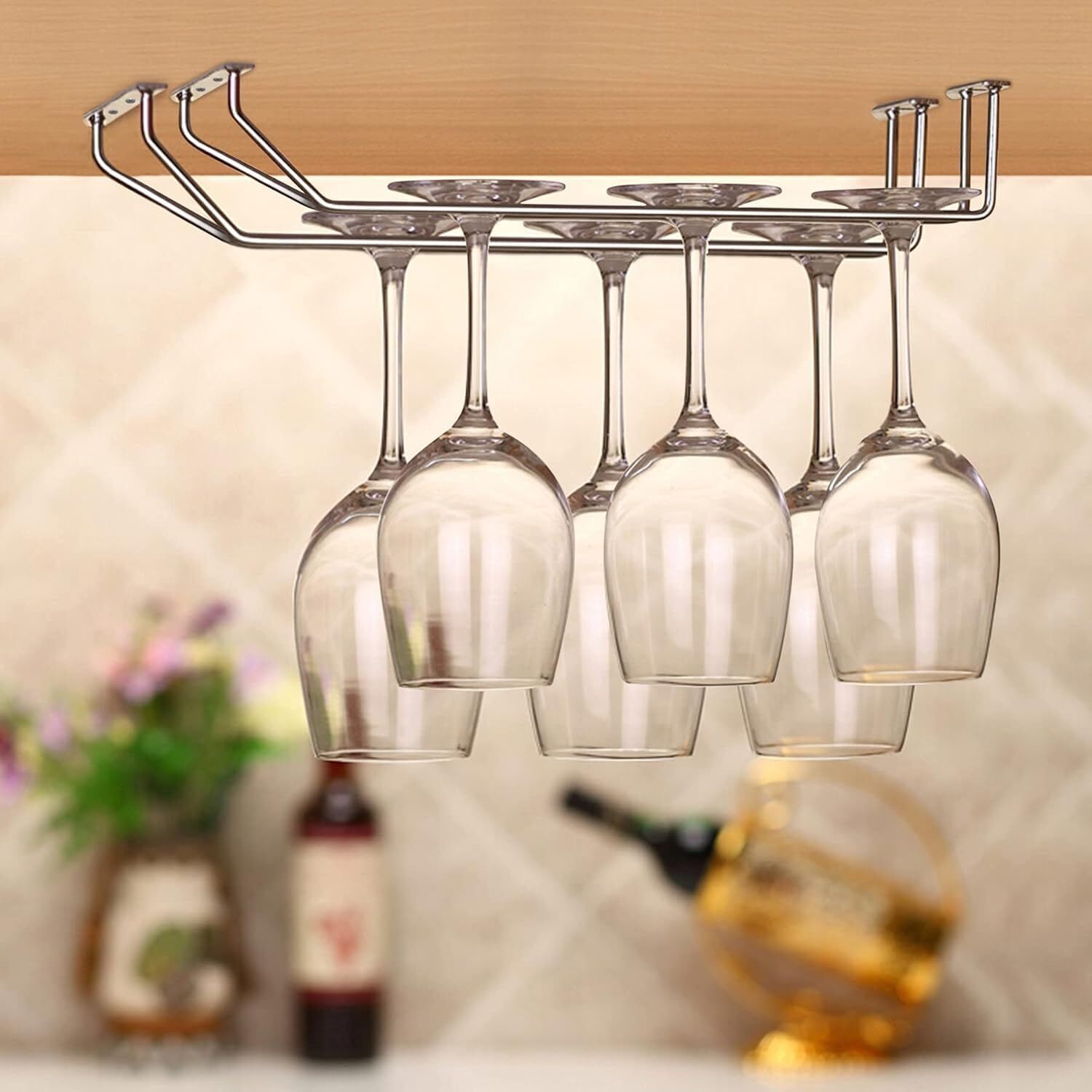 Wine Glass Holder (Pack of 2) /Bar Glass Hanging Holder / Beer Glass Holder Stainless Steel Wine Rack, Glass Holder
