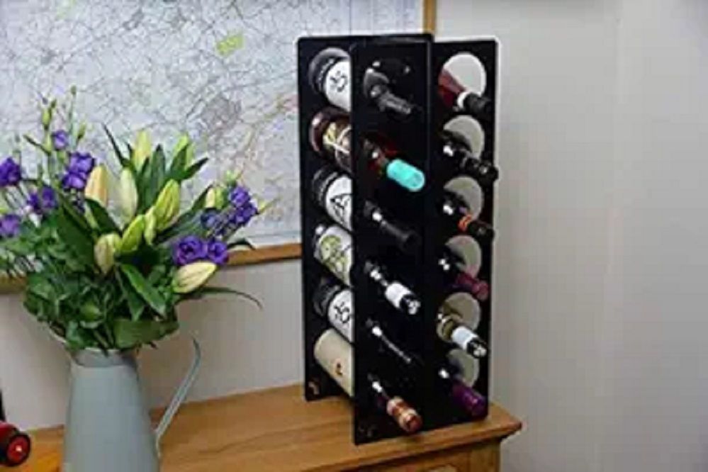 Metal Wine Rack Storage for 12 Bottles, freestanding Iron Glass Holder-image-23