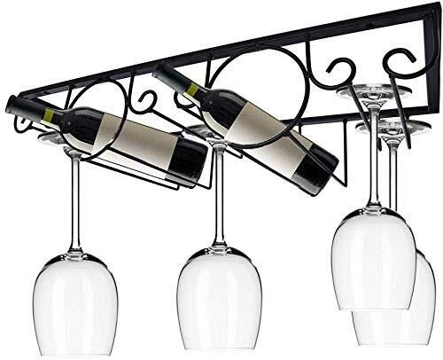 indian decor 2910 Black Wine Glass Rack Under Cabinet Wine Rack Glass Holder Iron Glass Holder-picture-19