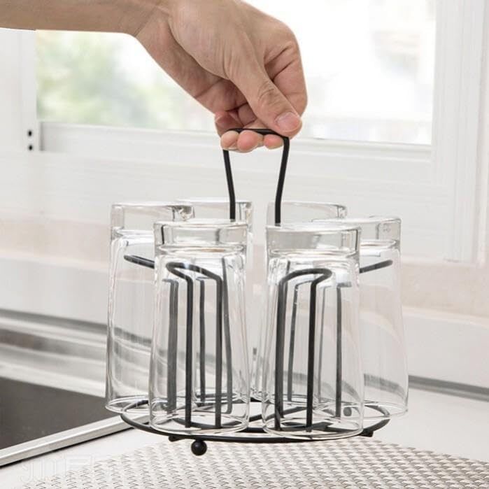 shn home decor Metal Glass Stand for Kitchen Round Design Iron Glass Holder-picture-15
