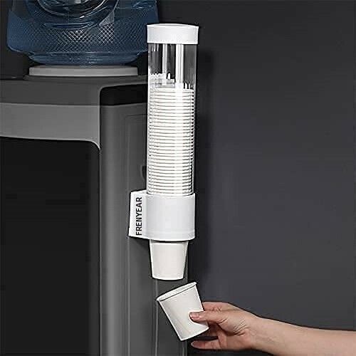 Paper Cup Dispenser Holder Wall Mounted Plastic Drinking Water Cup Dispenser) Plastic Glass Holder