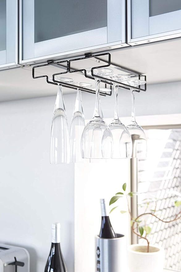 51227 Tower Under Shelf Wine Glass Rack Iron Glass Holder-image-29
