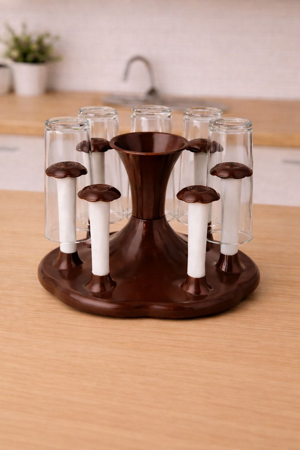 Plastice Glass and Spoon,CutleryHolder for 6 Glasses Stand for Kitchen Organizer Plastic Glass Holder-image-30