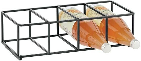 28469 Stackable, Metal Geometric Free-Standing Water Bottle and Wine Rack Iron Glass Holder-image-23