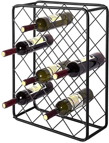 Metal Tabletop 24-Bottle Rectangular Wine Bottle Display Rack Iron Glass Holder-image-0