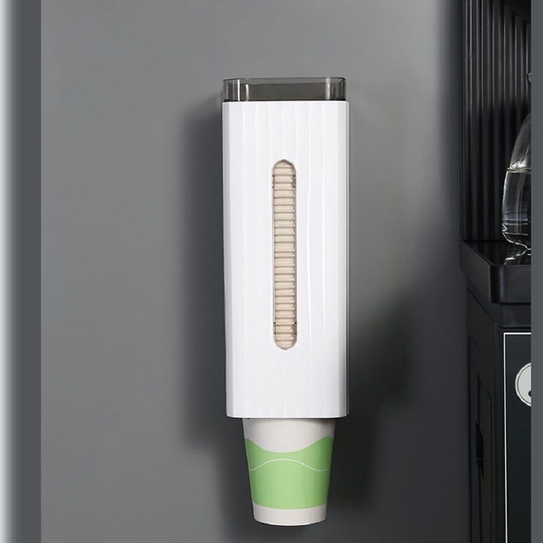 Self Adhesive Paper Cup Dispenser Holder Wall Mounted Plastic Glass Organizer Plastic Glass Holder-image-25