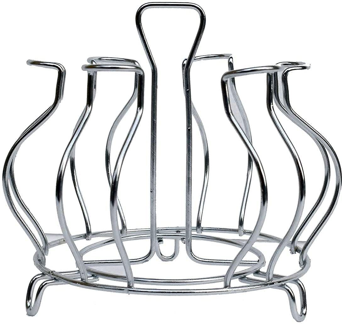 Steel Glass Stand Holder for Kitchen Dining Table Glass Stand for 6 Glasses Stainless Steel Glass Holder